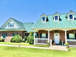 Green metal residential roof installed by Roof Experts in Allen TX