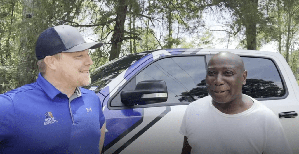 Marine Corps and Army Vet Phillip Harrison gets a new roof provided by Roof Experts.