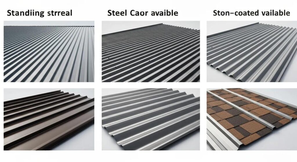 Different types of steel roofing panels for roof replacement