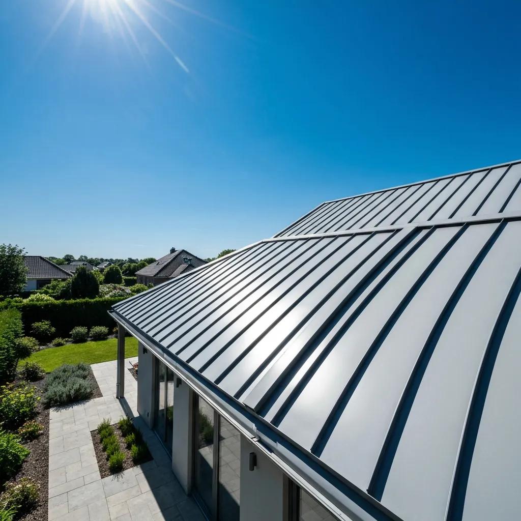 Modern residential home with metal roof by Roof Experts