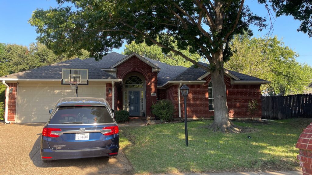 Completed roof repair on a home in Arlington, TX