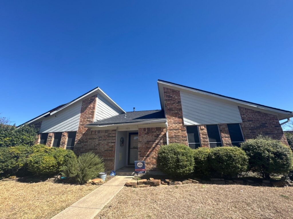 Completed roof repair on a home in Carrollton, TX